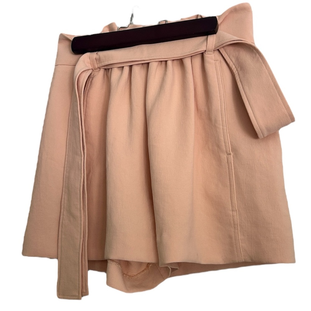 Aritzia Wilfred Belted Paperbag High Waisted Pleated Shorts Blush Pink 4